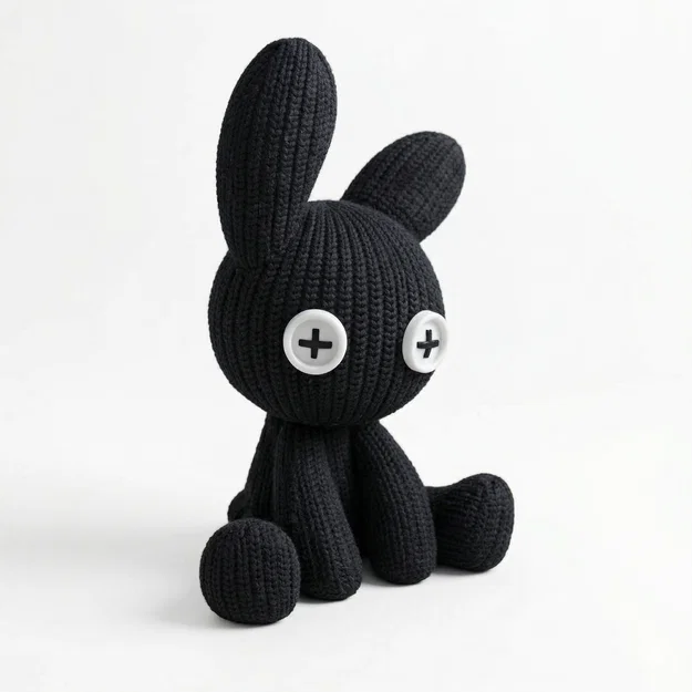 Mô hình thỏ đan len (Knitted bunny) - Image 1