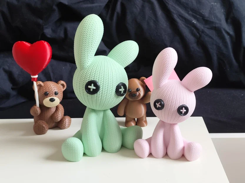 Mô hình thỏ đan len (Knitted bunny) - Image 2