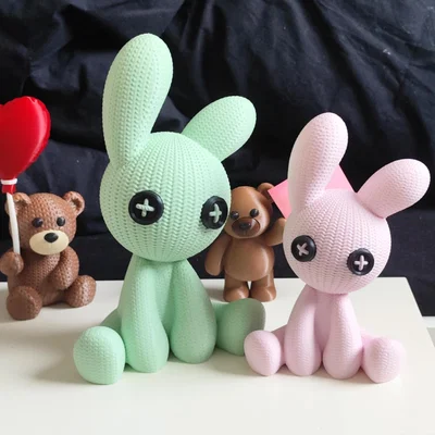 Mô hình thỏ đan len (Knitted bunny)