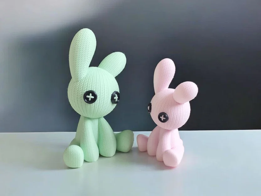 Mô hình thỏ đan len (Knitted bunny) - Image 3