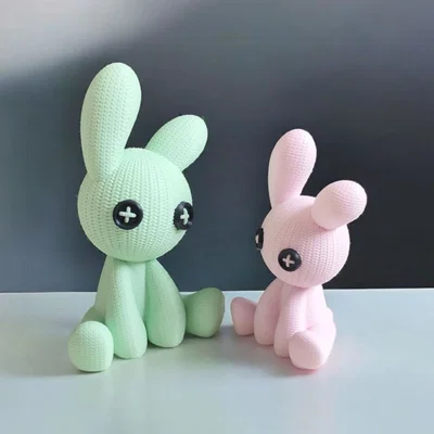 Mô hình thỏ đan len (Knitted bunny)