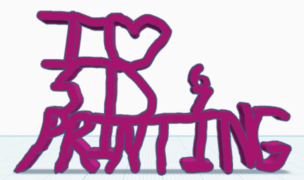 Mô hình bảng hiệu trang trí I Love 3D Printing đẹp mắt - Image 1