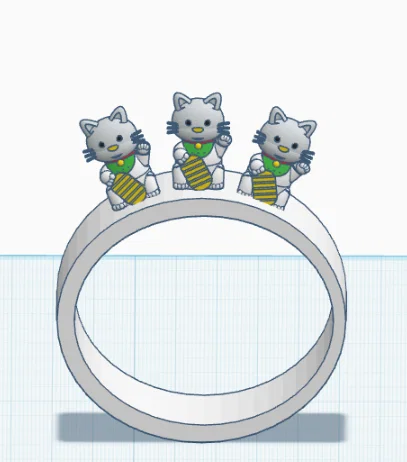 Mẫu nhẫn mèo may mắn 3D cực xinh cho bạn tự in tại nhà - Image 1