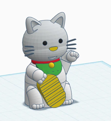Mô hình Mèo Thần Tài (Maneki Neko) 3D siêu đáng yêu để bàn - Image 1