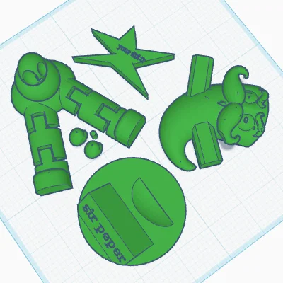 Bộ ba mô hình trang trí Da Shlorpindale vui nhộn cho máy in 3D