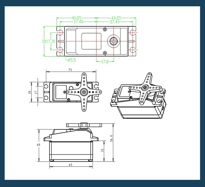 Mô hình 3D cho Servo 60KG (DS5160ssg) - Image 2