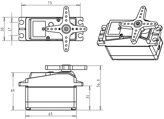 Mô hình 3D cho Servo 60KG (DS5160ssg) - Image 3