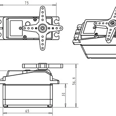Mô hình 3D cho Servo 60KG (DS5160ssg)