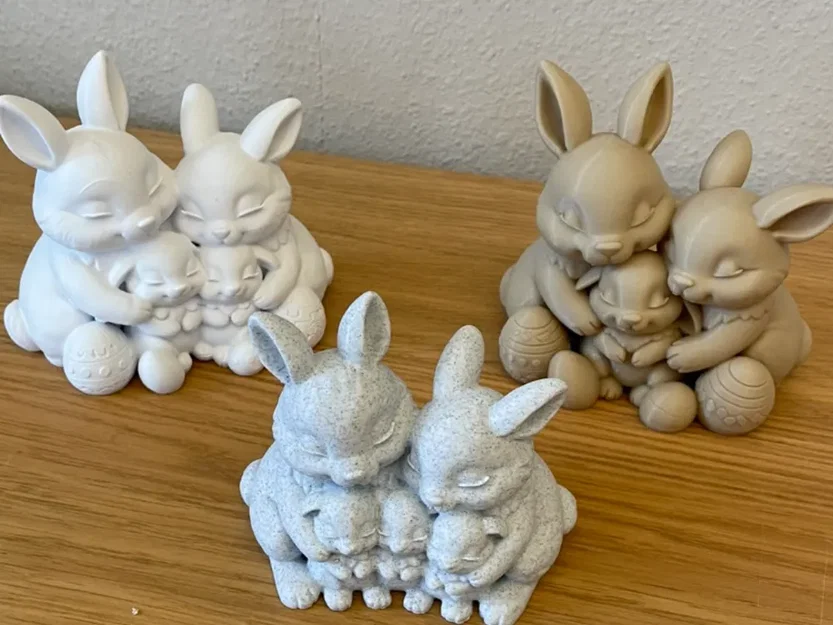 Mô hình 3D trang trí Phục sinh: Trứng hoa văn và gia đình thỏ - Image 2