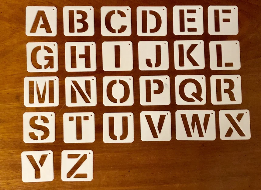 Bộ Khuôn Chữ Cái (Stencil Letter Set) Dễ In 3D Để Trang Trí Thủ Công - Image 1