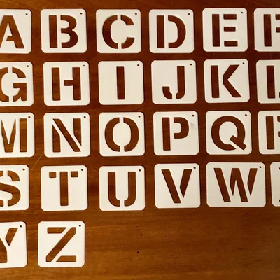 Bộ Khuôn Chữ Cái (Stencil Letter Set) Dễ In 3D Để Trang Trí Thủ Công