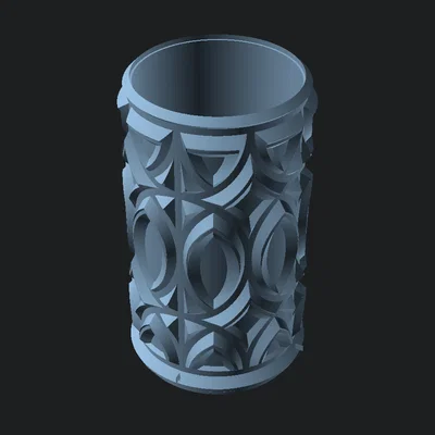 Ống cắm bút 3D họa tiết cổ điển tinh tế - Decor bàn làm việc đẹp
