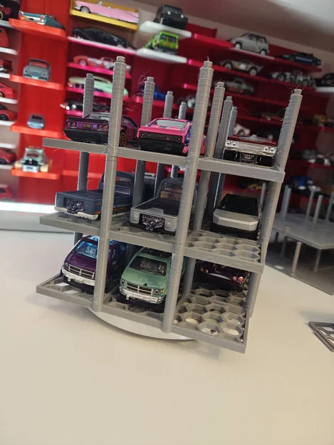 Bãi đậu xe nhiều tầng cho HotWheel tương thích bàn xoay 4 inch - Image 1