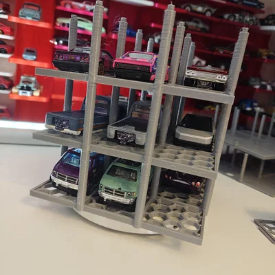 Bãi đậu xe nhiều tầng cho HotWheel tương thích bàn xoay 4 inch