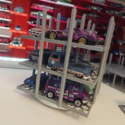 Bãi đậu xe nhiều tầng cho HotWheel tương thích bàn xoay 4 inch