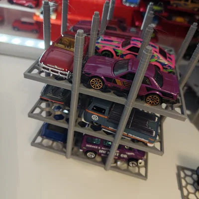 Bãi đậu xe nhiều tầng cho HotWheel tương thích bàn xoay 4 inch