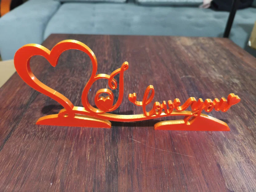 Đồ trang trí Valentine "I Love You" màu đỏ bóng bẩy - Image 4