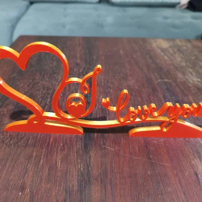 Đồ trang trí Valentine "I Love You" màu đỏ bóng bẩy