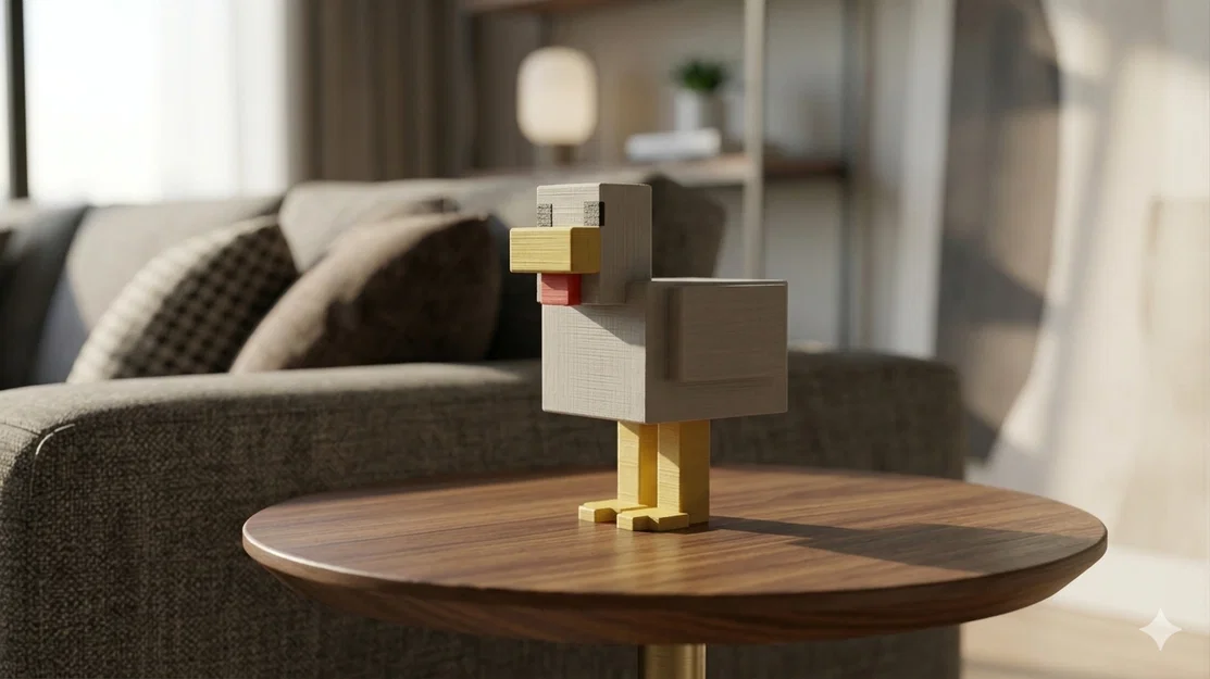 Mô hình chú gà Minecraft (Minecraft Chicken) in 3D độc đáo - Image 1