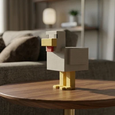 Mô hình chú gà Minecraft (Minecraft Chicken) in 3D độc đáo