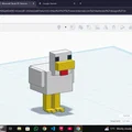 Mô hình chú gà Minecraft (Minecraft Chicken) in 3D độc đáo - Thumbnail 2