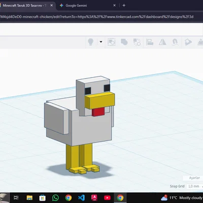 Mô hình chú gà Minecraft (Minecraft Chicken) in 3D độc đáo
