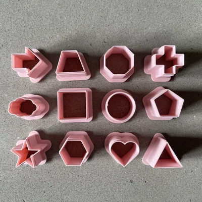 Bộ STL Clay Cutter Starter – Các hình khối cơ bản, dụng cụ đất sét polymer, khuôn cắt bông tai