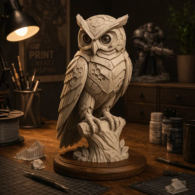 Mô hình cú mèo nghệ thuật trang trí bàn làm việc cực đẹp - Image 1