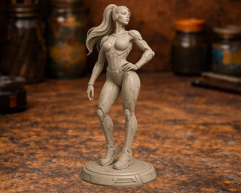 Mô hình nữ Cyborg tương lai: Tượng in 3D Sci-fi độc đáo - Image 1