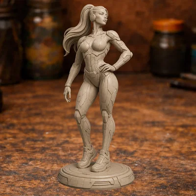 Mô hình nữ Cyborg tương lai: Tượng in 3D Sci-fi độc đáo