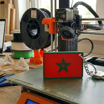 Móc khóa hình lá cờ Morocco in 3D - Phụ kiện nhỏ gọn và cá tính