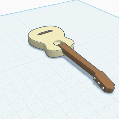 Mô hình đàn guitar 3D trang trí nghệ thuật độc đáo