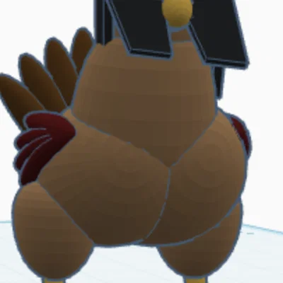 Mô hình 3D Drippy Chicken - Chú gà đeo kính cực chất
