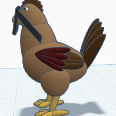 Mô hình 3D Drippy Chicken - Chú gà đeo kính cực chất