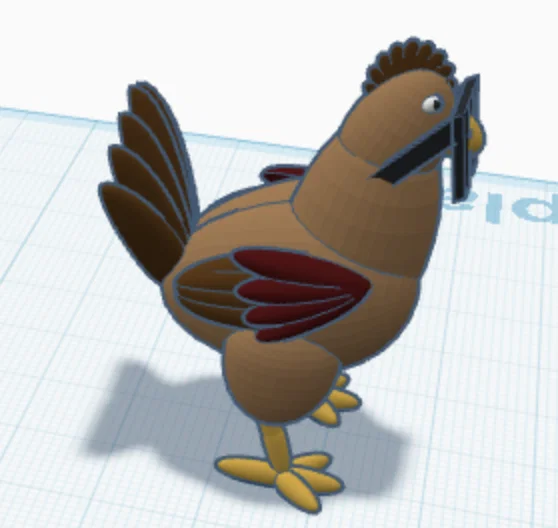 Mô hình 3D Drippy Chicken - Chú gà đeo kính cực chất - Image 3