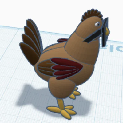 Mô hình 3D Drippy Chicken - Chú gà đeo kính cực chất