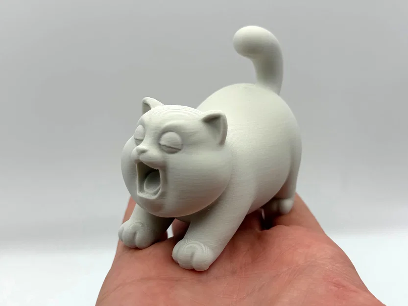 Mèo Mập Ngáp Ngủ - Mô Hình 3D Dễ Thương - Image 1