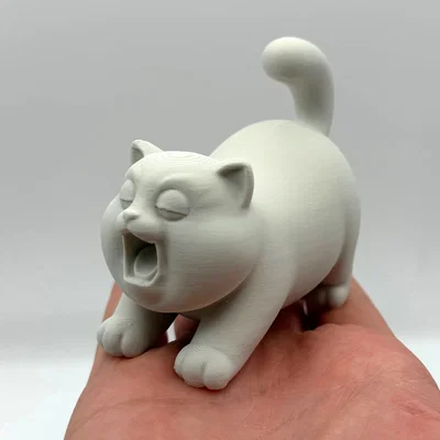 Mèo Mập Ngáp Ngủ - Mô Hình 3D Dễ Thương