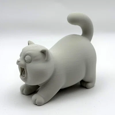 Mèo Mập Ngáp Ngủ - Mô Hình 3D Dễ Thương