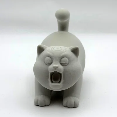 Mèo Mập Ngáp Ngủ - Mô Hình 3D Dễ Thương