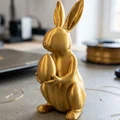Mô hình thỏ Phục sinh ôm trứng 3D đáng yêu cho trang trí - Thumbnail 2