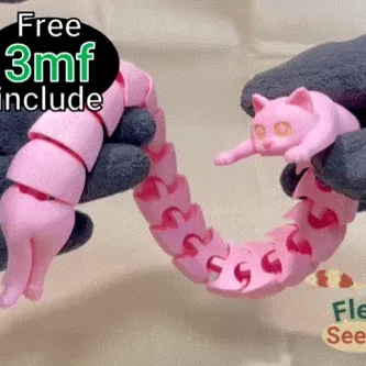 Mô hình mèo cử động linh hoạt (Flexible Cat) - File in 3D cực đáng yêu