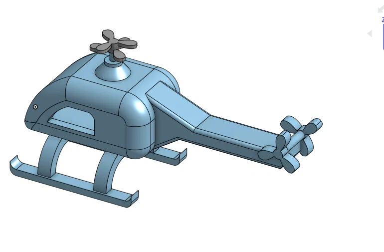 Mô hình đồ chơi trực thăng (Helicopter) in 3D dễ thương cho bé - Image 1