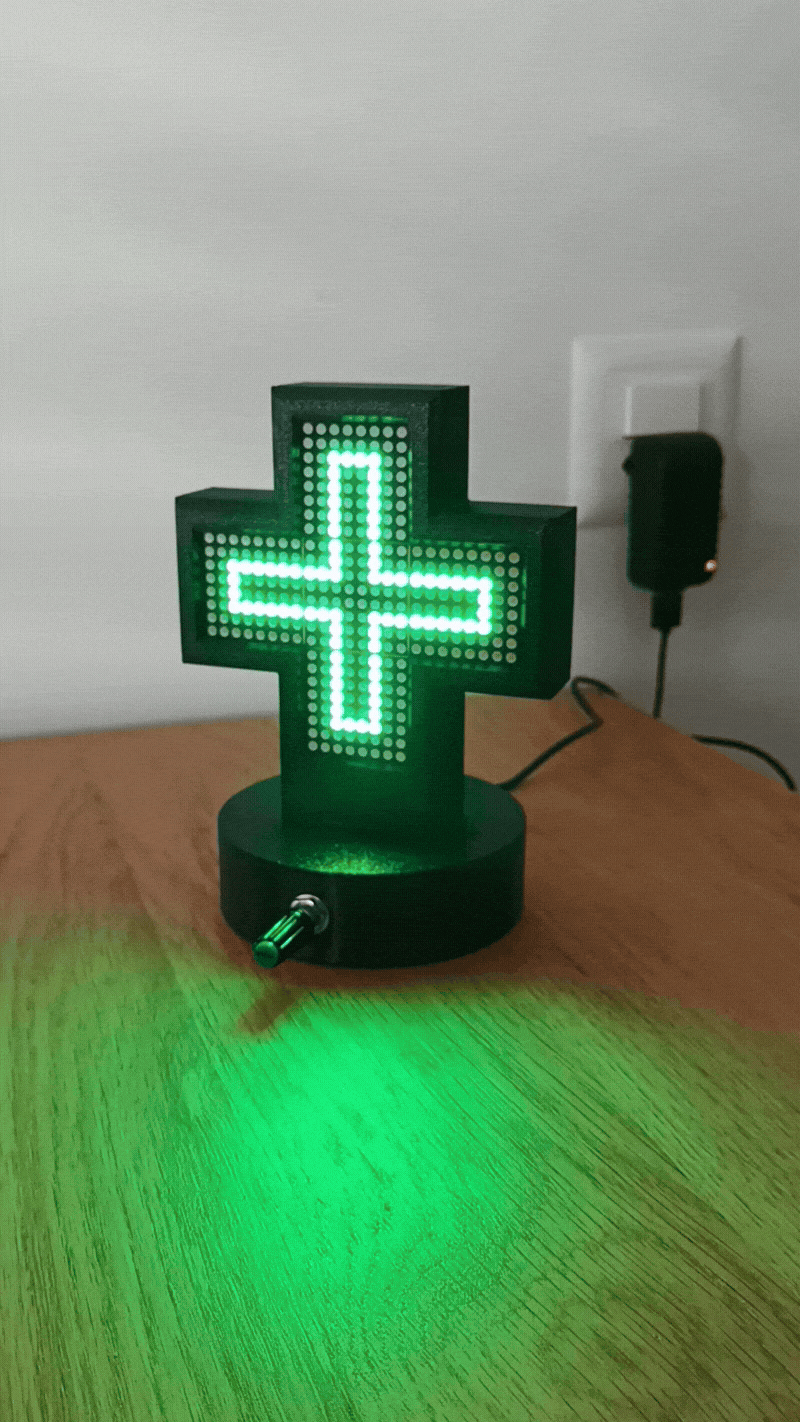 Mô hình chữ thập hiệu thuốc mini (Mini Pharmacy Cross) - Image 1