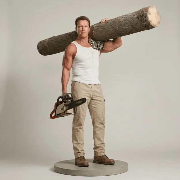 Mô hình 3D John Matrix vác gỗ trong phim Commando 1985 - Image 1