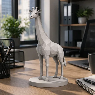 Tượng Hươu Cao Cổ Low Poly – Mô hình in 3D trang trí bàn làm việc