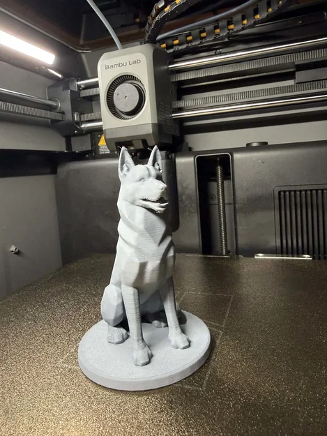 Tượng Chó Canh Giữ Low Poly – Mẫu In 3D Chất Lượng Cao - Image 2