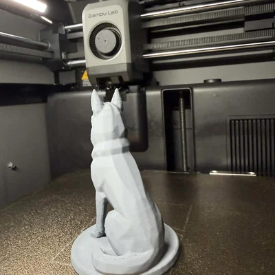 Tượng Chó Canh Giữ Low Poly – Mẫu In 3D Chất Lượng Cao