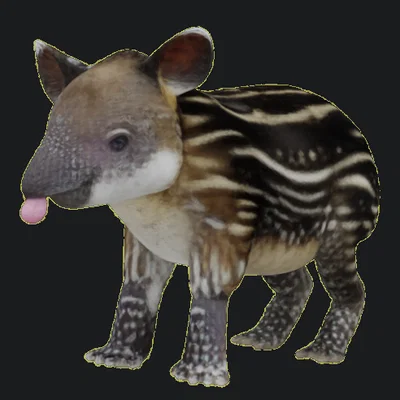 Mô hình 3D chú heo vòi (Tapir) siêu đáng yêu