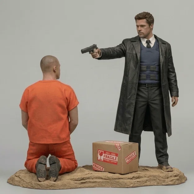 Mô hình 3D cảnh cuối phim Se7en 1995 ấn tượng cho người sưu tầm - Image 1